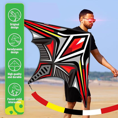Delta Mecha Kite - for Kids & Adults, Easy to Fly Kite, 36 x 55 Inches, Beginner Kites for Beach