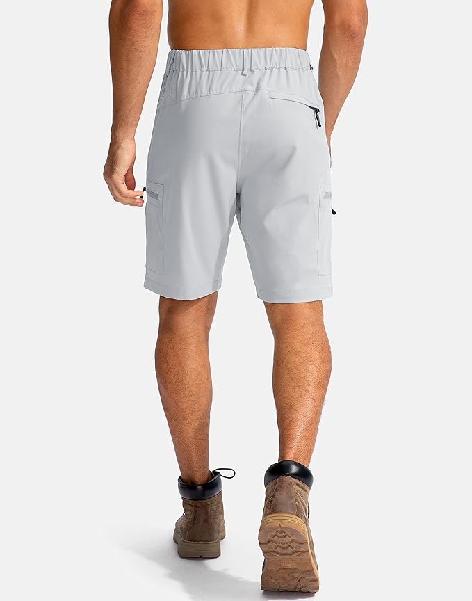 Pudolla Men's Hiking Cargo Shorts 9" Lightweight Outdoor Work Shorts for Men Travel Golf Camping