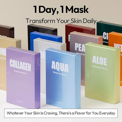 LAPCOS Milk Sheet Mask, Moisturizing Daily Face Mask to Replenish and Restore Dry Skin, Korean