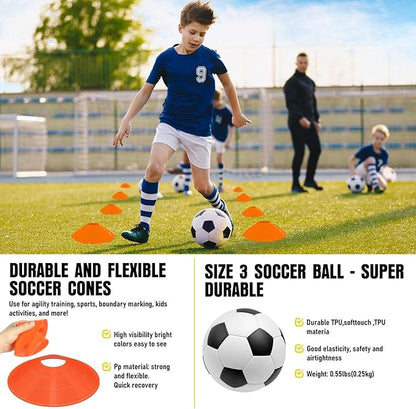 Soccer Goal, Kids Soccer Goals for Backyard Set, 2 Pack of Portable Pop Up Soccer Net with Soccer