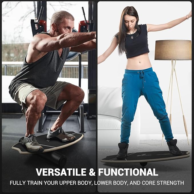 Sportneer Balance Board - 7 Modes Wobble Board with Adjustable Stoppers - Exercise Balancing