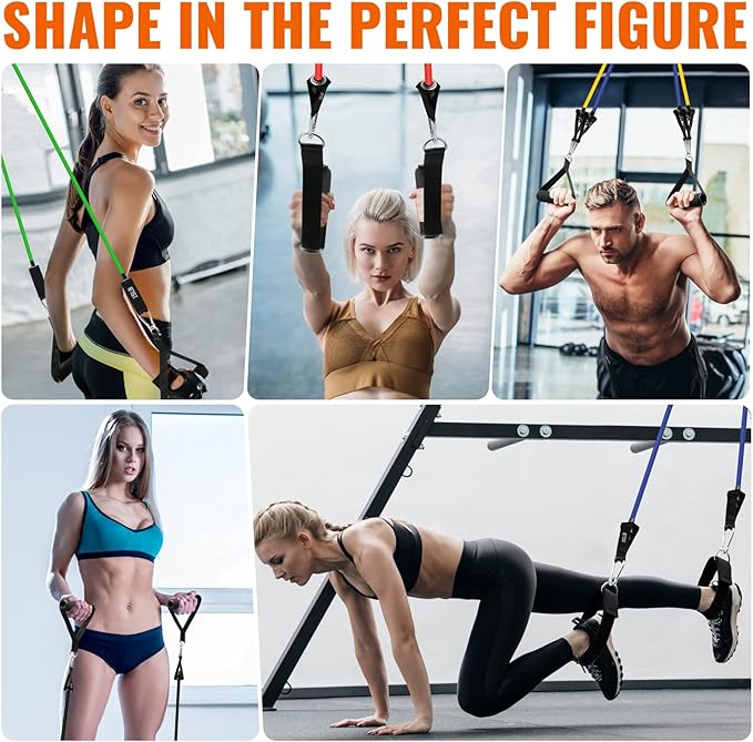 Aihoye Resistance Bands for Working Out, Exercise Bands with Handles, Stretch Bands for Exercise