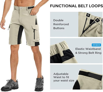 XKTTAC Men's Outdoor Quick Dry Lightweight Stretchy Shorts for Hiking, Tactical, Camping, Travel