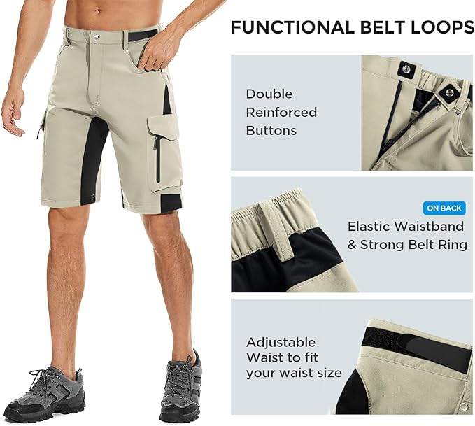 XKTTAC Men's Outdoor Quick Dry Lightweight Stretchy Shorts for Hiking, Tactical, Camping, Travel