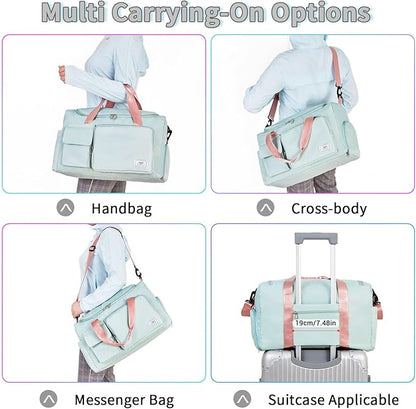 FIORETTO Women's Gym Duffle Bag with Shoes Compartment, 37L Capacity, Ideal for Travel, Gym