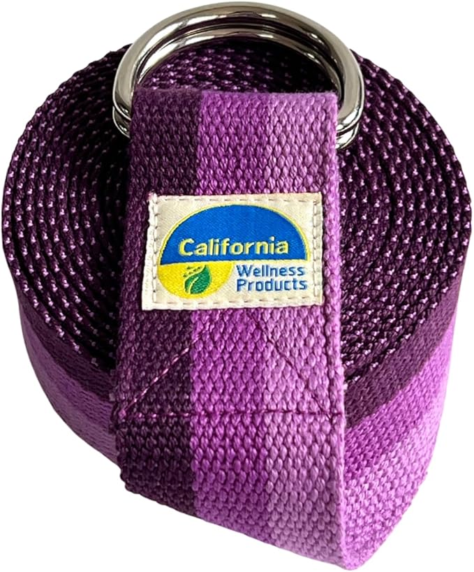 California Yoga Strap | Yoga Belt with Safe Adjustable D-Ring Buckle for Pilates | Stretching Strap