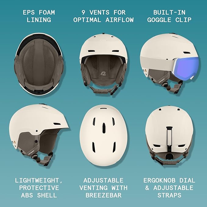 Retrospec Zephyr Ski Helmet - Snowboard Helmet for Adults & Youth - Adjustable Fit with Breathable