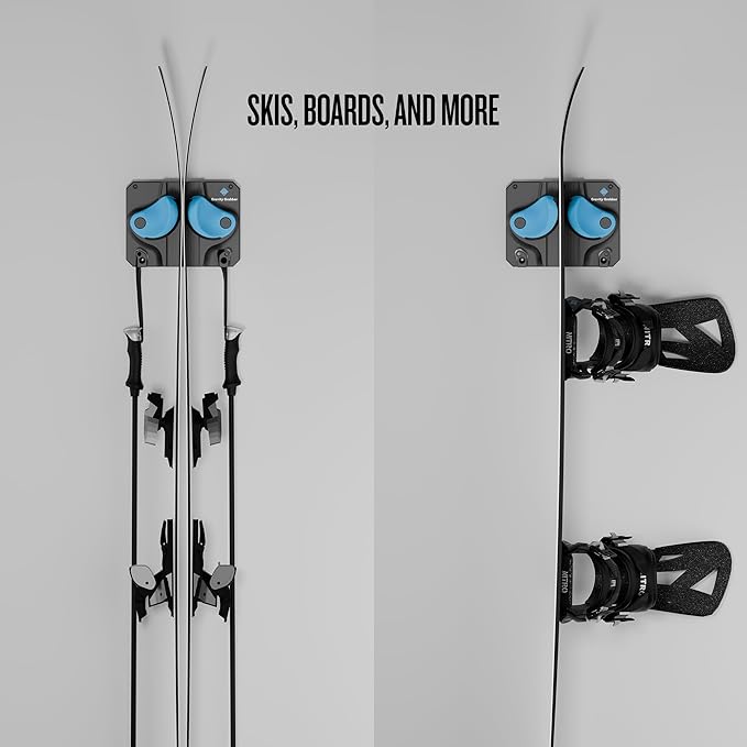 Ultimate Ski & Snowboard Wall Rack | Secure, Non-Slip Storage | Fits Any Ski/Board | Garage