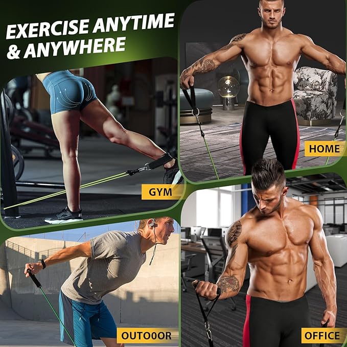 WHATAFIT Resistance Bands, Exercise Bands，Resistance Bands for Working Out, Work Out Bands with