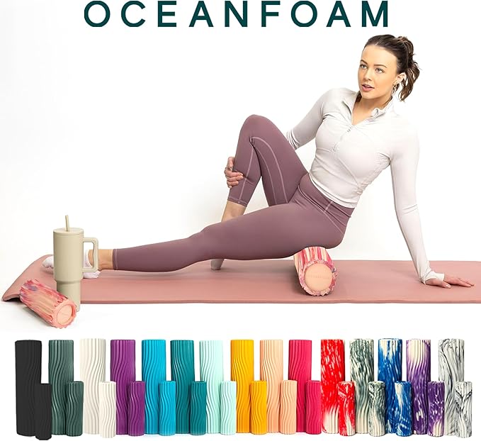 Oceanfoam Tidal Roller - Cotton Candy - Muscle Massage Foam Roller for Back Pain & Stretching