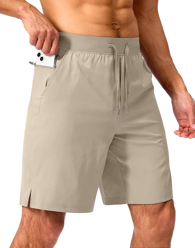 Men's Running Shorts with Zipper Pockets 9 Inch/ 7 Inch / 5 Inch Lightweight Quick Dry Gym Workout