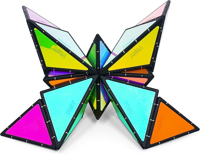 TOSY Magnet Pyramid Glow - 1 Cube Transforms into 1 Billion Shapes, 12 Pieces, 243 Rare Earth