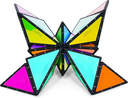 TOSY Magnet Pyramid Glow - 1 Cube Transforms into 1 Billion Shapes, 12 Pieces, 243 Rare Earth