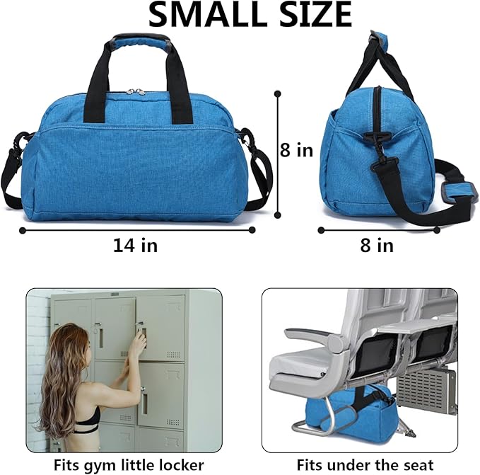 14 inch Small Gym Bag for Women & Men, Mini Duffel Bag for Travel Sports Lightweight Carry On