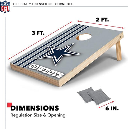 NFL 2' x 3' Solid Wood Cornhole Set with Direct Print HD Team Graphics – Great Gift for Any