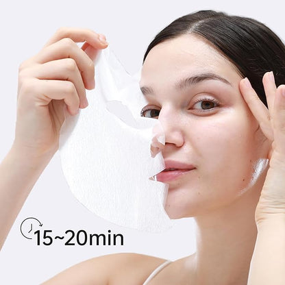 '+WIS+ Hyaluronic Acid Face Mask 24 EA with Hyaluronic Acid Serum and Vitamin B5, Hydrating Facial