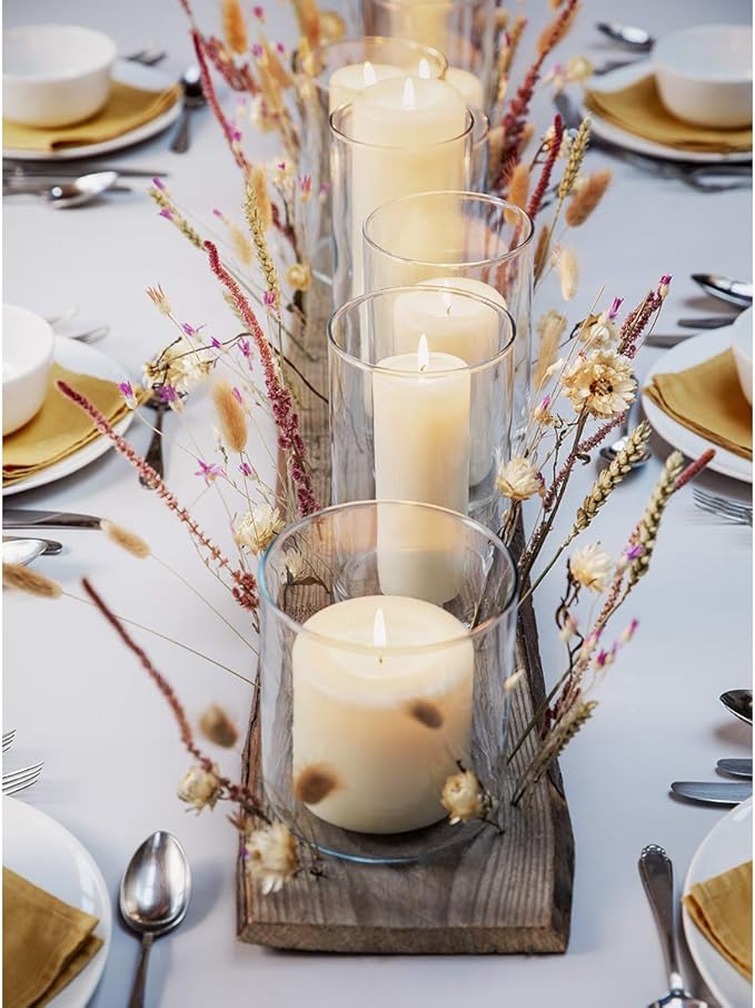 BOLSIUS 6 Ivory Pillar Candles Bulk - 3x9 Inches Candle Set - 116+ Hours Clean Burning - No Palm