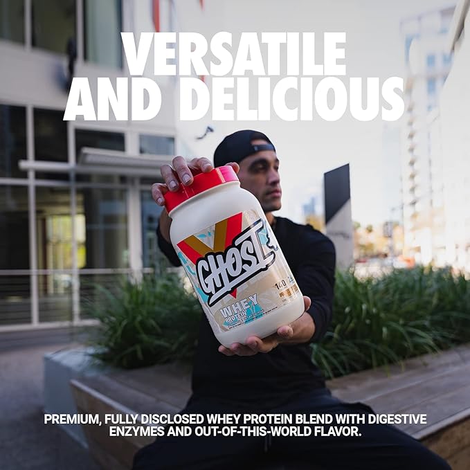 GHOST Whey Protein Powder, Peanut Butter Cereal Milk - 2LB, 26G of Protein - Whey Protein Blend