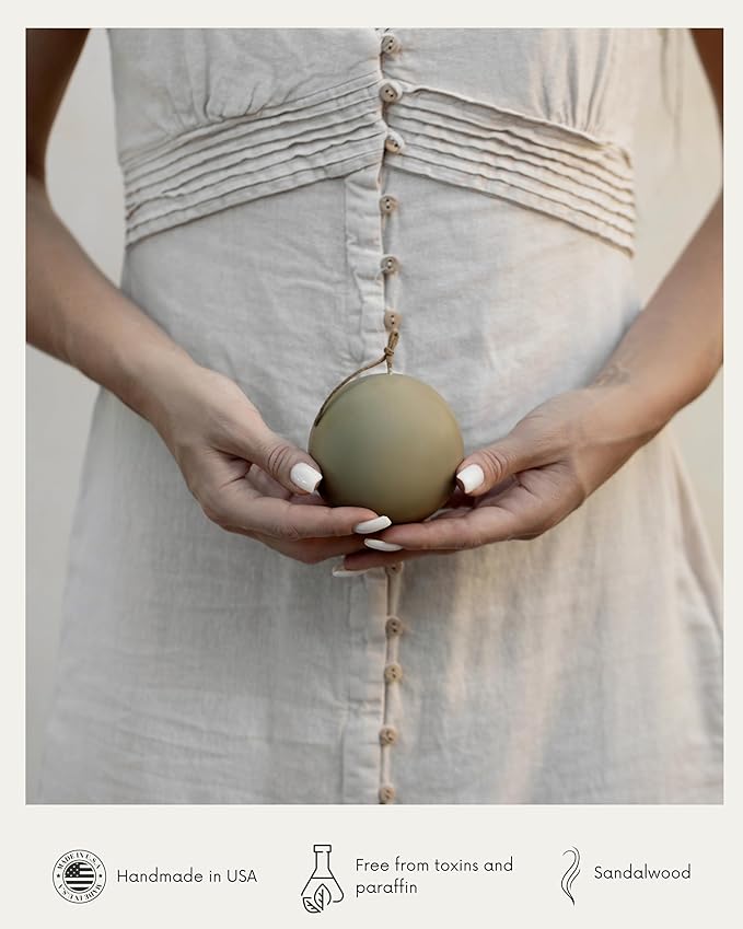 LAWA Sphere Candle - Beautiful Handmade Pillar Scented Soy Wax Elegant Aesthetic Candle