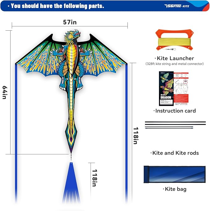 3D Red Pterosaur Kite for Boys & Adults Easy to Fly,Beach Trip Outdoor Games Single Line String