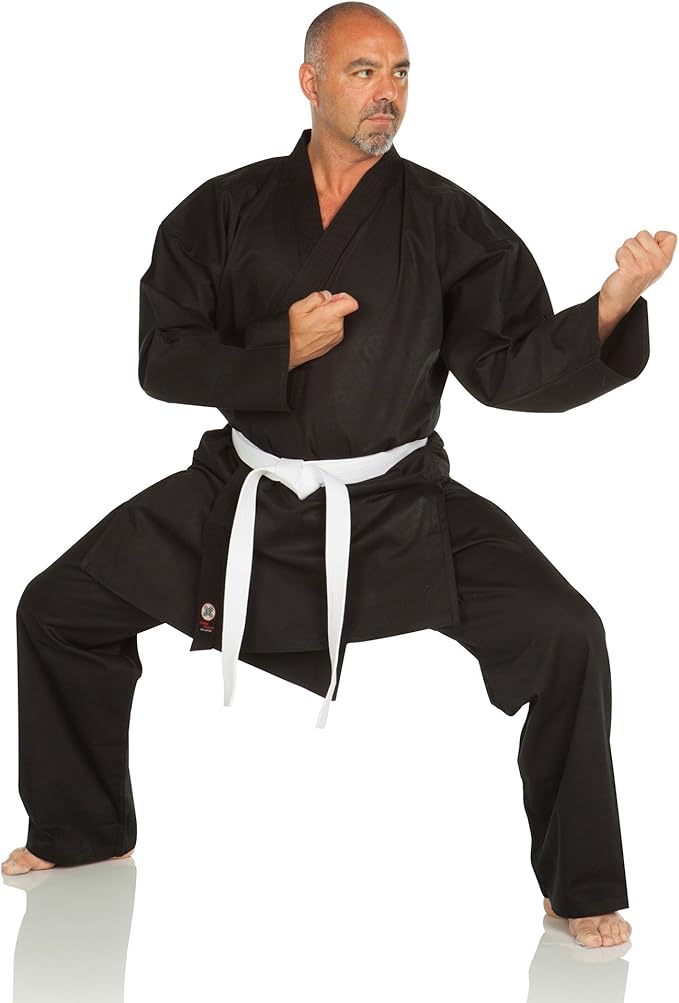Ronin Medium Weight Karate GI Middleweight Martial Arts Karate Uniform - 9.5 oz Cotton, White Belt