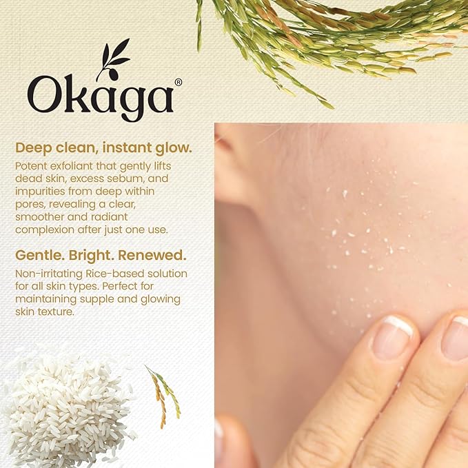 White Rice Peel Shot Ampoule, White Rice Exfoliant, Rice Exfoliator for Face & Soft Peel, Removes