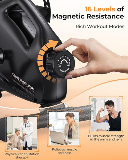 YOSUDA Under Desk Bike Pedal Exerciser - Magnetic Mini Exercise Bike for Arm/Leg Exercise, Desk