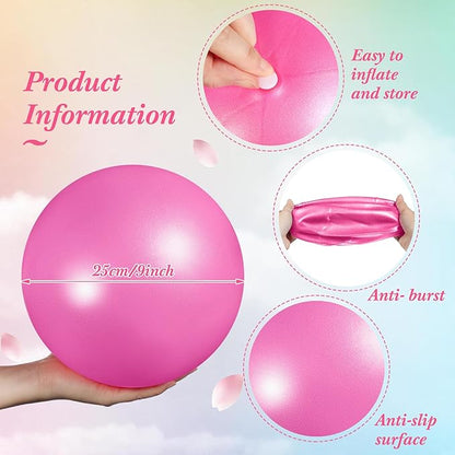 Aoriher 10 Pieces 9 Inch Exercise Pilates Ball Yoga Therapy Core Ball for Yoga Stability Barre