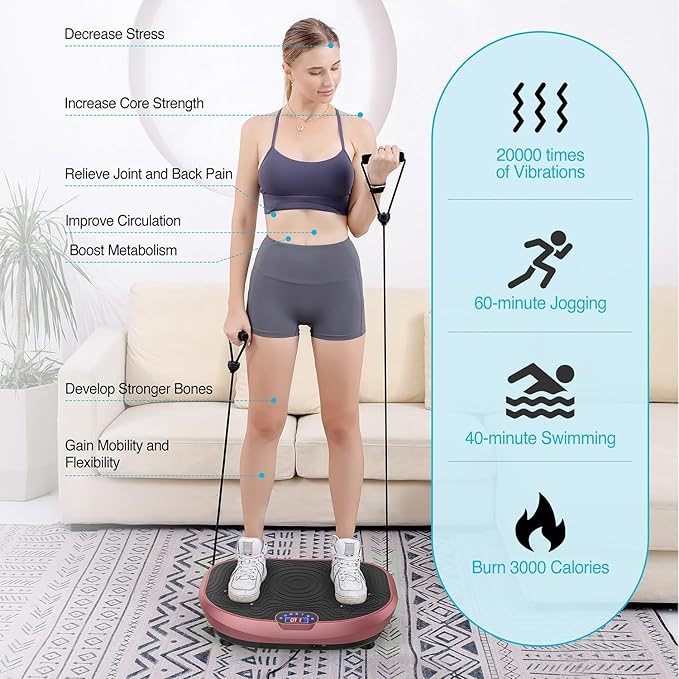 AXV Vibration Plate Exercise Machine Whole Body Workout Power Vibrate Fitness Platform Vibrating