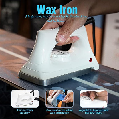 XCMAN Complete Ski Snowboard Tuning and Waxing Kit with Waxing Iron,Universal Wax,Edge