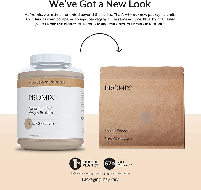 ProMix Nutrition Plant-Based Vegan Protein Powder, Raw Chocolate - Pea Protein & Vitamin B-12