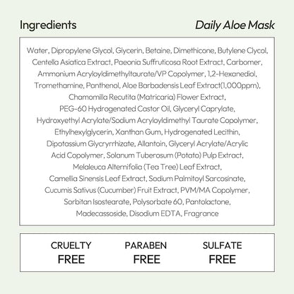 LAPCOS Aloe Sheet Mask, Daily Face Mask with Cucumber and Aloe Gel to Calm and Moisturize Skin