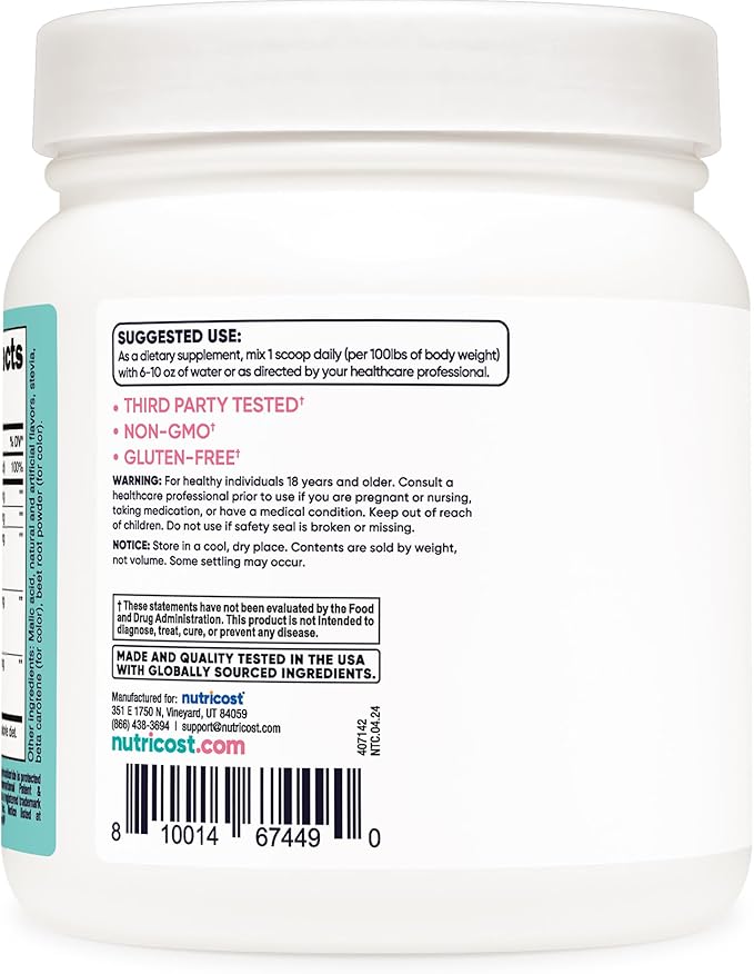 Nutricost Creatine Monohydrate Powder for Women, Micronized, Peach Mango, 100 Servings