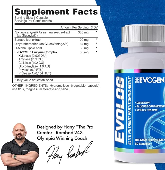 Evogen Evolog - Glucose Disposal Agent (GDA) & Elite Nutrient Partitioning | Mass Gainer & Weight