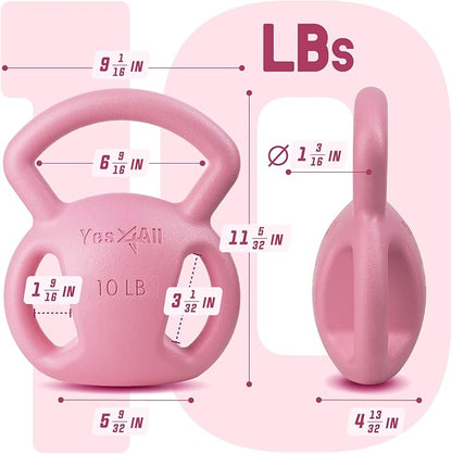 Yes4All Kettlebell, Strength Training Kettlebells for Women, Wide Multi-grip Textured Handle for