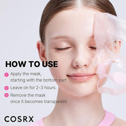 COSRX Pink Peptides Collagen Lifting Glow Hydrogel Face Masks Skincare 3 EA, Collagen Face Mask