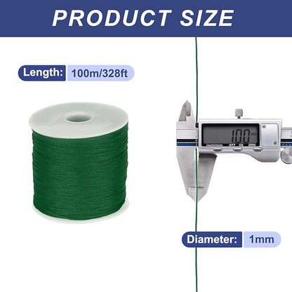 MECCANIXITY 1/16 Inch Polypropylene Rope Braided Ropes, 328ft Nylon Rope Hollow Utility Cord for