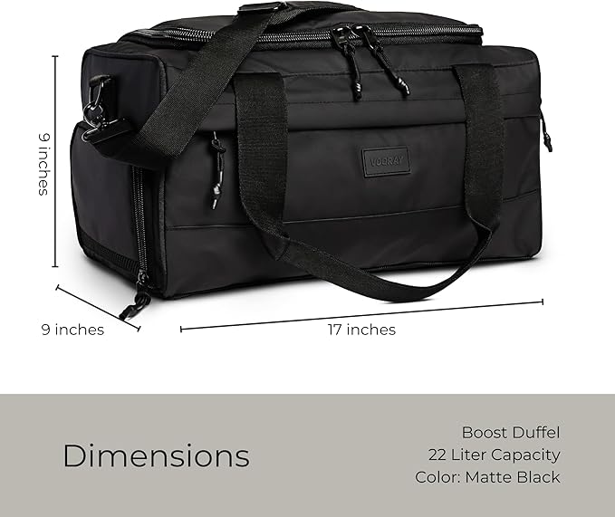 Vooray 22L Boost Duffle Bag – Small Gym Bag for Men and Women, Lightweight Travel Duffel with Shoe