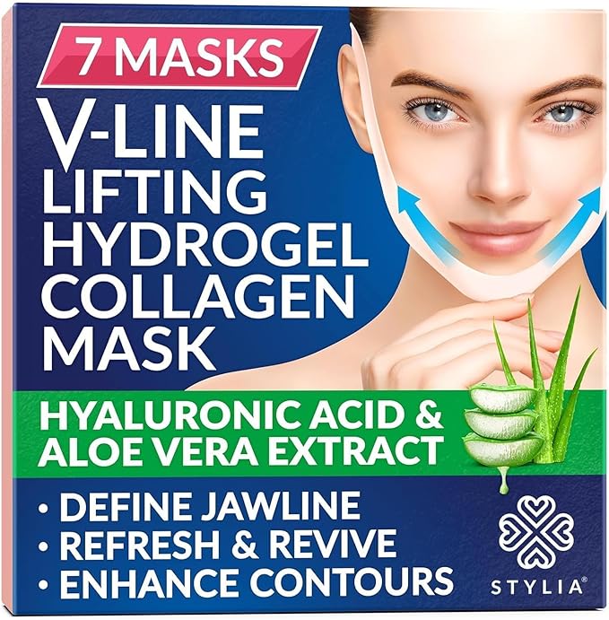 Stylia V Line Lifting Collagen Face Mask - Double Chin Strap for Women - Jawline Shaper Face Lift