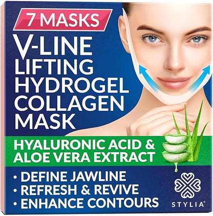 Stylia V Line Lifting Collagen Face Mask - Double Chin Strap for Women - Jawline Shaper Face Lift