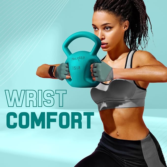 Yes4All Kettlebell, Strength Training Kettlebells for Women, Wide Multi-grip Textured Handle for