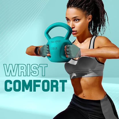 Yes4All Kettlebell, Strength Training Kettlebells for Women, Wide Multi-grip Textured Handle for