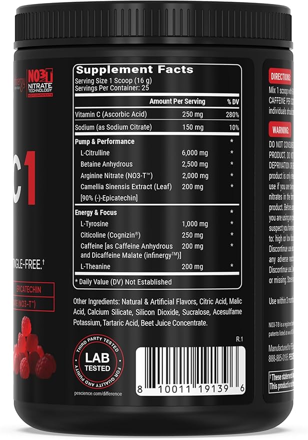 PEScience Prolific-1 Pre Workout Powder for Men & Women with L-Citrulline, Nitric Oxide Booster