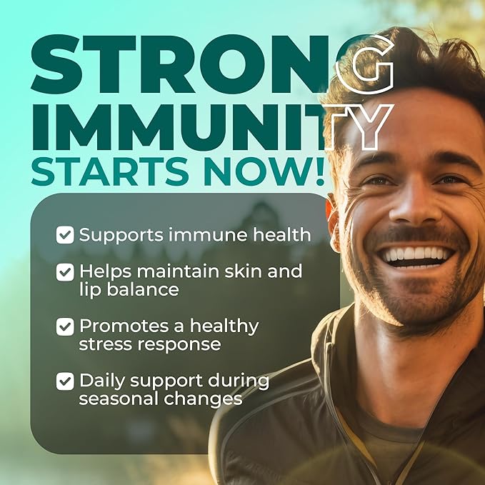 L-Lysine + Cold Sore Immune Support Supplement – with Vitamin C, Zinc, Bee Propolis, Lemon Balm &