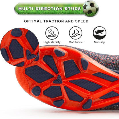 RUNIC Kids Soccer Cleats for Boys and Girls - Small and Big Kid Athletic Outdoor Football Shoes