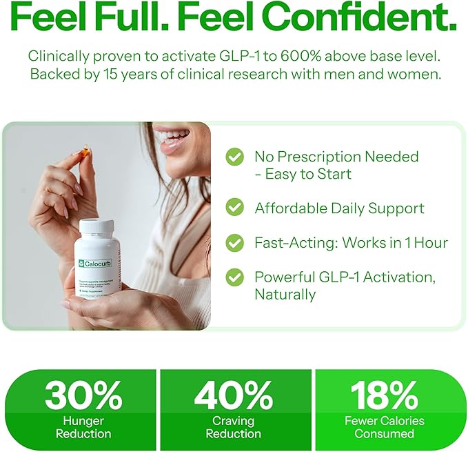 Calorie Control Supplement 6X Natural GLP-1 Activator, Official & Patented Amarasate Formula, Plant