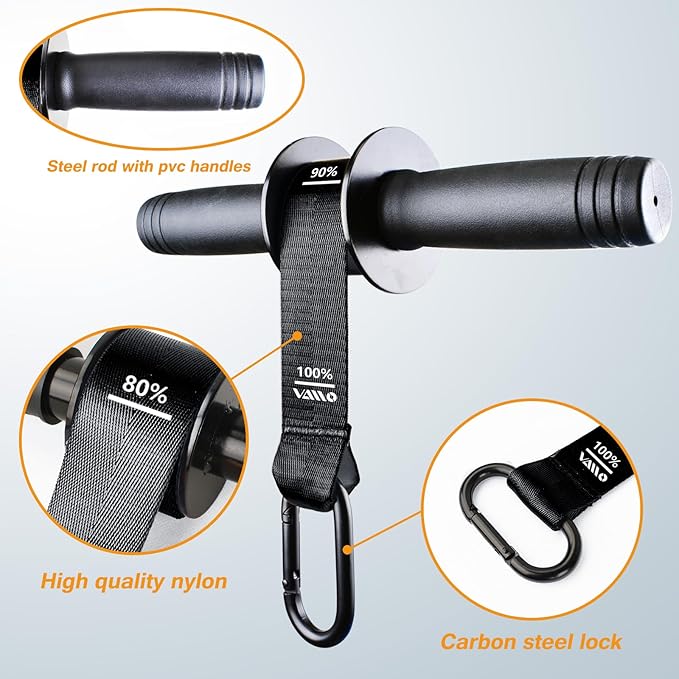 VAIIO Forearm Strengthener and Wrist Roller with Quick Locking Mechanism - Durable PVC Anti-Slip