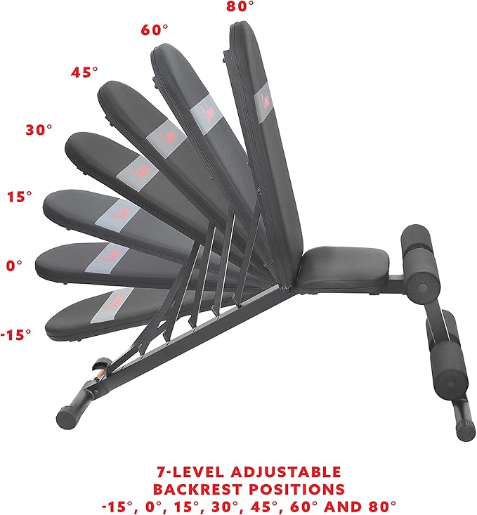 Sunny Health & Fitness Compact Premium Incline Bench Press Bar Rack Set & Optional Leg Extension
