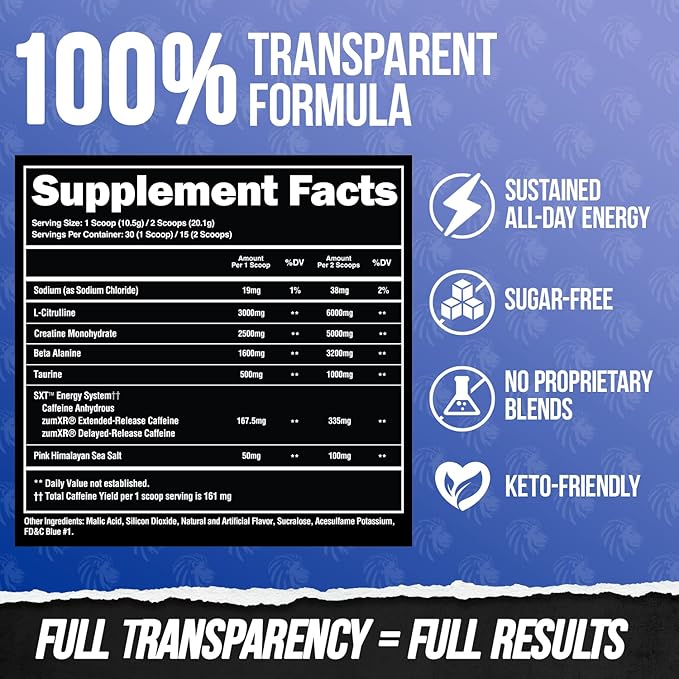 ALPHA LION Core Pre Workout w/Creatine for Performance, Beta Alanine for Muscle, Powder
