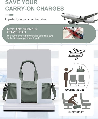 Gym Bag for Women Men, Sport Duffel Bag with Toiletry Bag & Shoe Compartment,Waterproof Travel